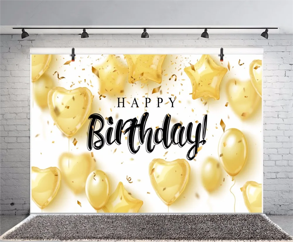 

Happy Birthday Balloons Party Ribbons Baby Child Portrait Photography Backdrops Photographic Backgrounds Photo Studio