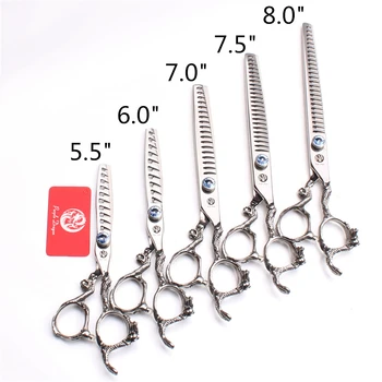 

5.5" 6" 7" 7.5" 8" 440C Purple Dragon Clippers for dog Barber Scissors Thinning Scissors Human Hair Scissors Styling Tool Z9006