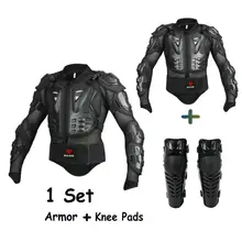 O envio gratuito de 1 Conjunto de Enduro de Moto Jaqueta Jaqueta Homens Motocicleta Armadura Equipamentos de Proteção Joelheiras