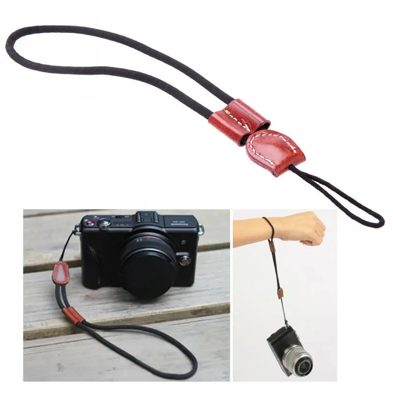 1 шт. универсальный ремешок для камеры PU Кожаный ремешок на запястье для Canon для Nikon для Olympus DSLR камеры аксессуары черный/коричневый#7