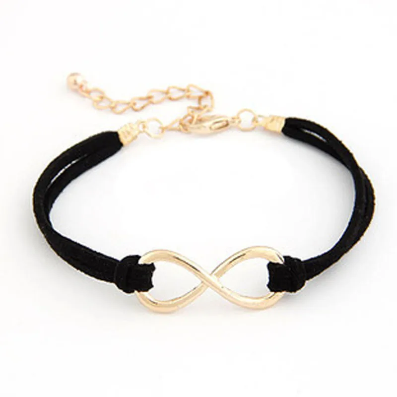 

2019 New Bracelet Crystal Roman Style Women Men Handmade Gift Charm 8 Shape Jewelry Infinity Leather Bracelet