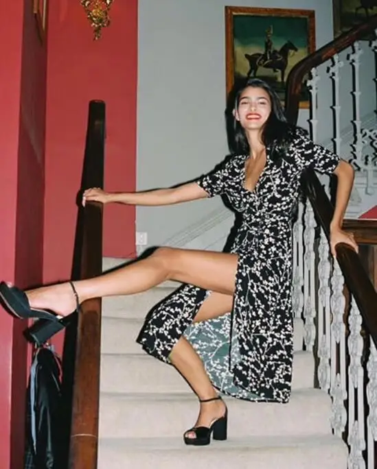 

2019 Women Wrap Dress Flower Print Short Sleeve Vintage Midi Long Dress Summer