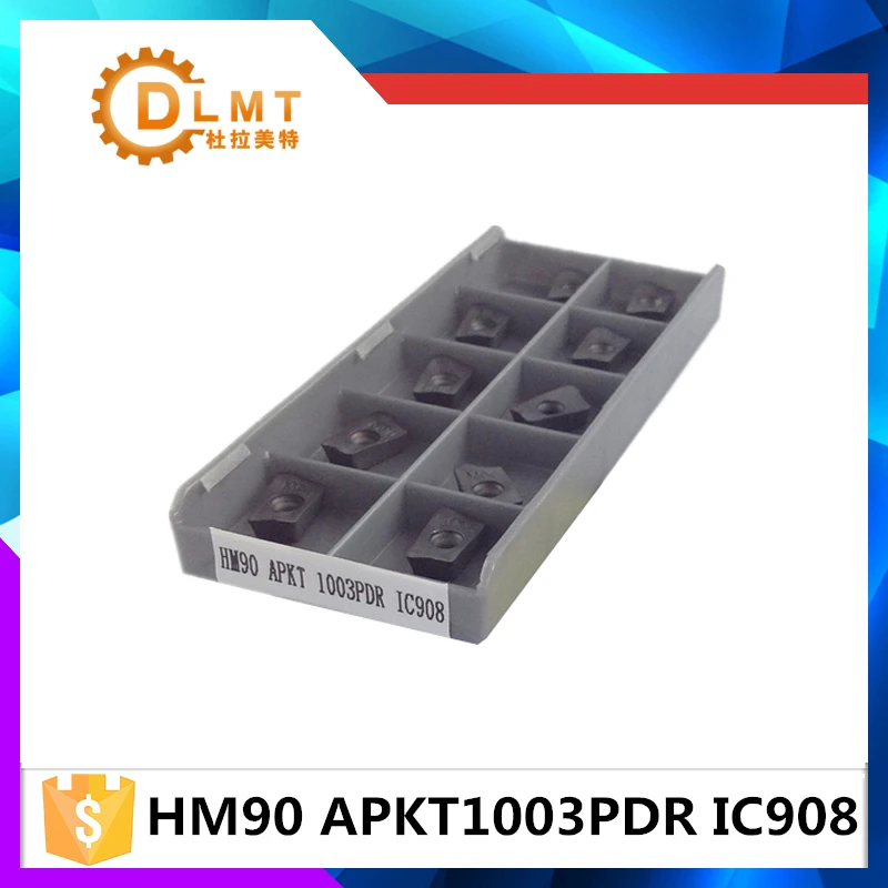 20PCS Iscor HM90 APKT1003PDR IC908 CNC brand carbide inserts milling cutter insert 10mm pipe bender