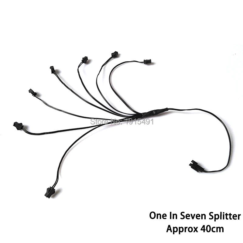 

EL Wire Connectors (one in seven Splitter) named One Male Connector + seven Female Connectors used for el wire