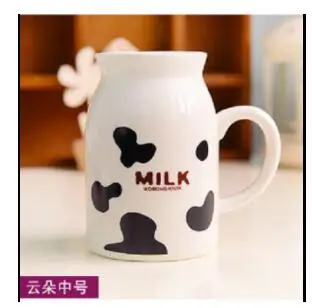 Керамическая молочная чашка креативный мультфильм смайлик кружка с коровой ребенок молоко чашка креативная Мода парная кружка чашка для кофе воды Милая кружка для завтрака - Цвет: 1