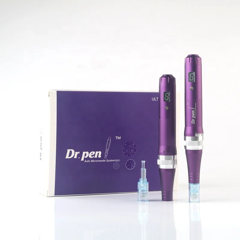 Новейшая dr. pen X5-C Проводная микроиглы терапия система ручка для мезотерапии с винтом и иглой картридж цифровой дисплей экран Дерма ручка