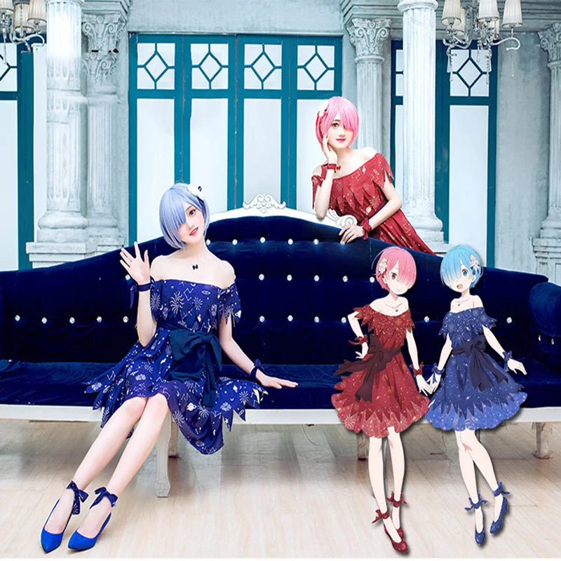 Аниме Re ZERO KARA Hajimeru Isekai жизнь в другой мир Костюмы для косплея Rem Ram Платье на
