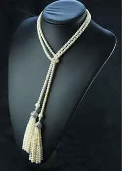

46" 4-5mm 8-9mm white cultured Freshwater pearls necklace