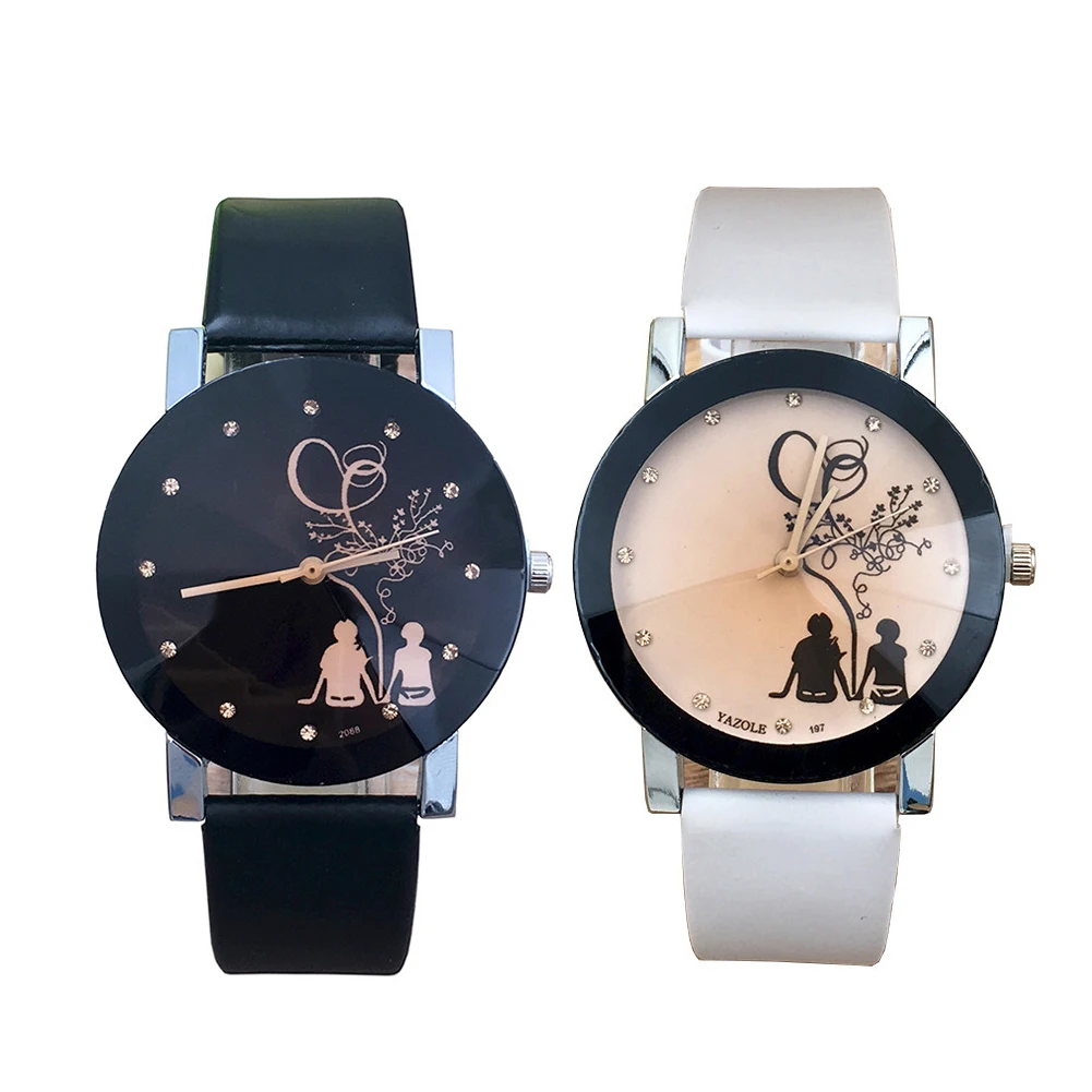  New Relogio Couple Watches Student Couple Stylish Spire Glass Belt Quartz Watch Men's Watches Women's Watches Relogio Masculino