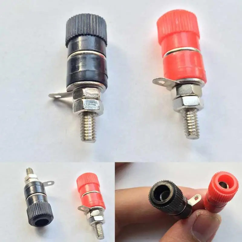 

5 Pairs 4mm Terminal Banana Plug Socket Jack Connectors Instrument Light Tools Black and Red Connector Electrical Connect Tool