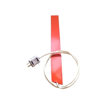 

50*500*1.5mm 110v 175w silicone band heater for machine 1000mm lead wire with 2pins plug come out from middle of 50mm side