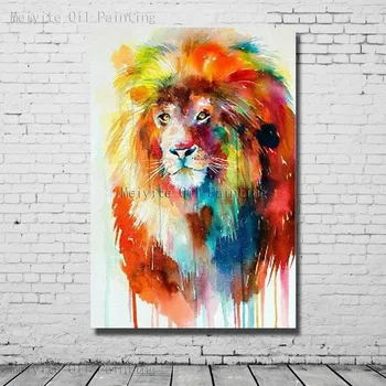 

Colorful Lion Handpainted Oil Painting Abstract Wall Art Painting On Canvas Wall Pictures For Home Decor no Framed Art