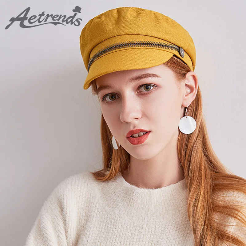 [AETRENDS] 2018 New Retro Hat Cap Corduroy Newsboy Caps for Women