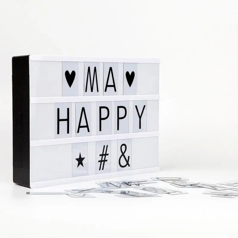 A4 Light Up LED Cinematic Letter Box Xmas Sign Wedding Party Cinema Plaque Shop