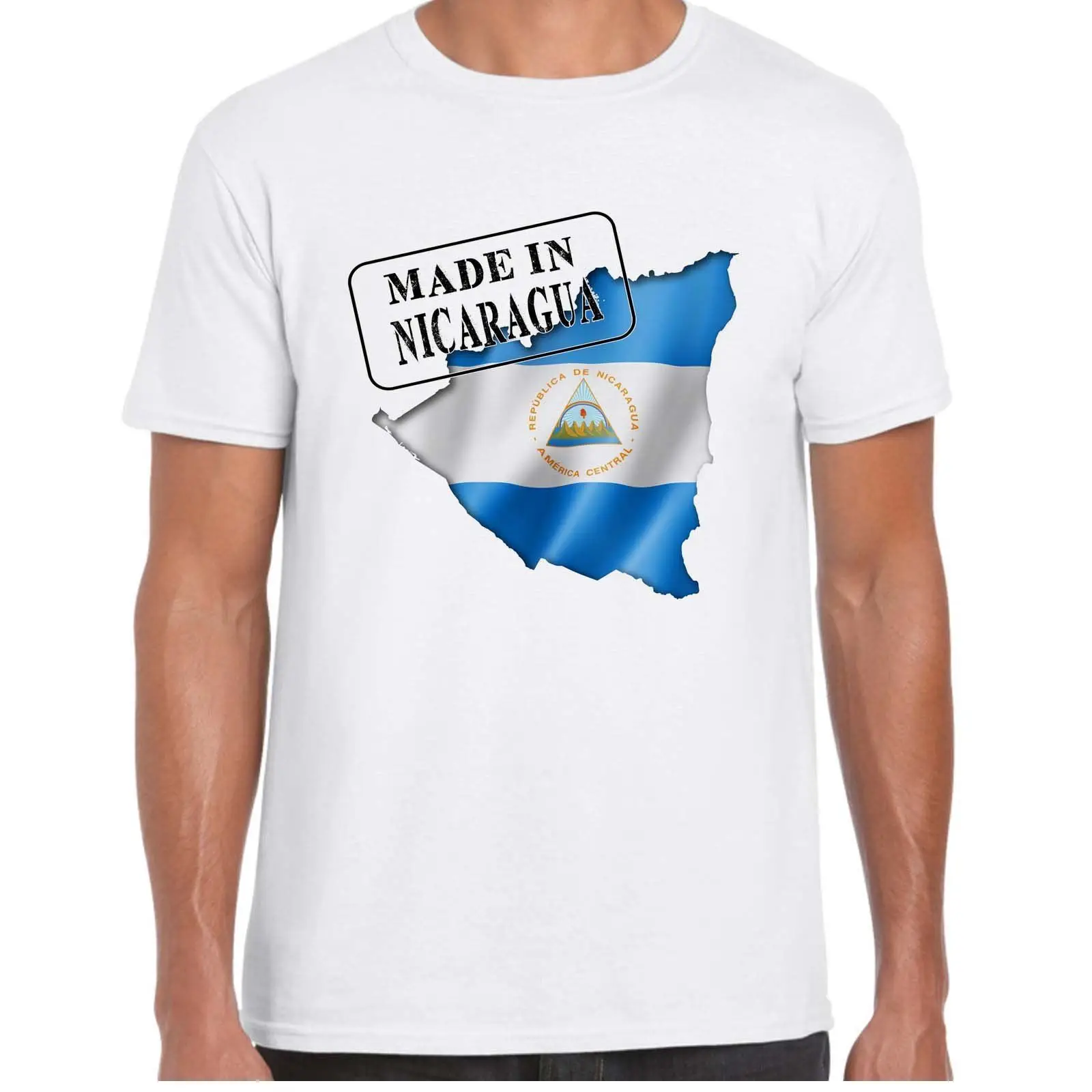 

Made in Nicaragua - Flag and map - Mens T Shirt New Fashion Cool Casual T Shirts