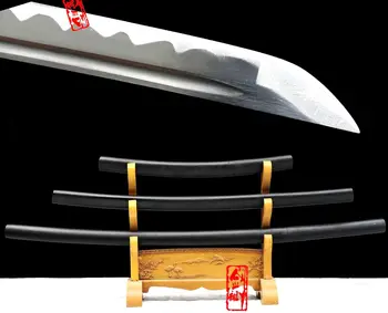 

A set Handmade Japanese Samurai Katana Sword Full Tang 1095 Carbon Steel Sharp Blade/Scrub Hard Wood Sheath