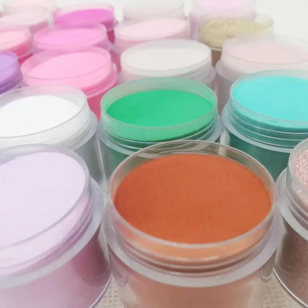 Goedkoop 10G X 28 Stuks Set Roze Wit Clear Glitter Naakt Kleuren Oumisaya Nail Dompelen Poeder systeem (Geen Uv Led Licht Lamp Cure)