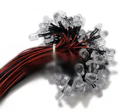 Высокое качество 100 шт. 10 мм синий Встроенный кабель светодиодные с 20 см кабеля 20 ~ 25 град dv12v