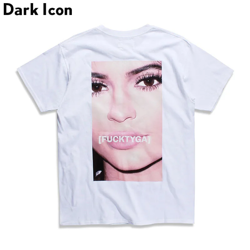 DARK ICON Spoof Tyga Hip Hop Tshirts 2019 Summer Printed T-shirt O-neck Casual Tee Shirt Short Sleeve Men Clothing Cotton 3XL