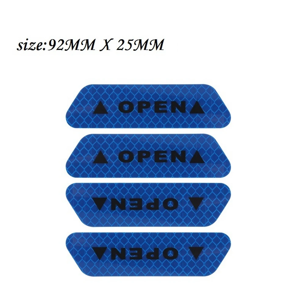 4 шт./компл. автомобиль открытых дверей Светоотражающие Стикеры Предупреждение Стикеры s DIY снаружи двери автомобиля Стикеры s обратите