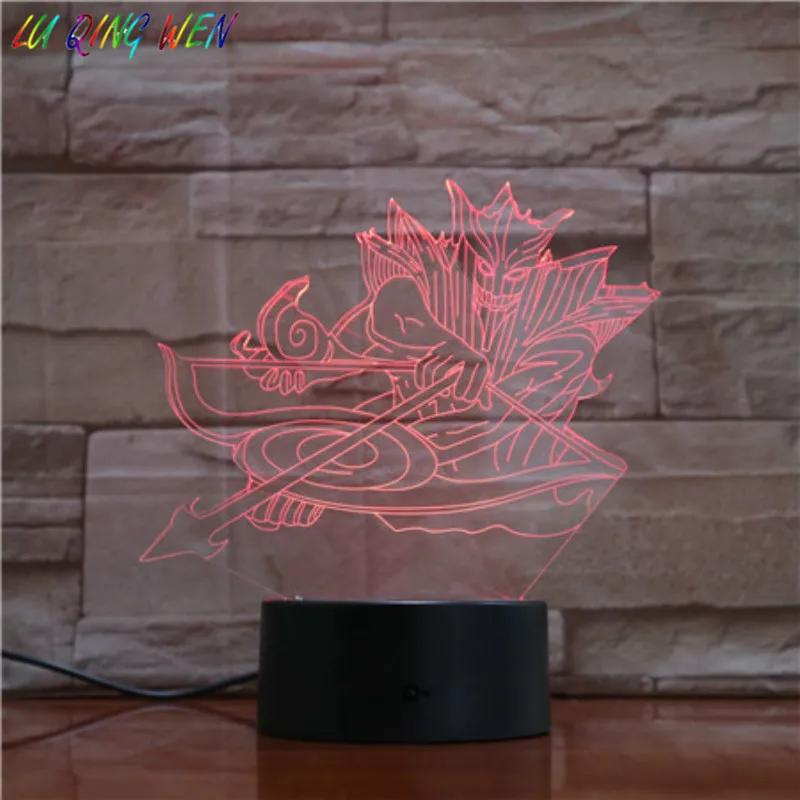 Аниме Sasuke Susanoo светодиодный 3d-ночник Наруто Цвет Изменение комнаты декоративная