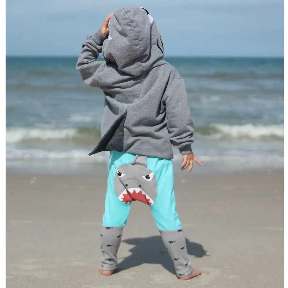 Лидер продаж, комплекты детской одежды футболка с капюшоном и объемным рисунком акулы для маленьких мальчиков и девочек топ+ штаны, комплект одежды, Roupas Infantis@ 27