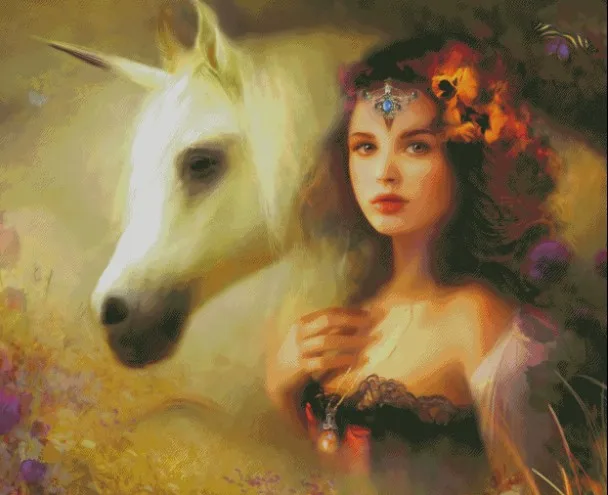 

Needlework,for embroidery,DIY DMC 14CT Unprinted Cross stitch kit,Beauty girl unicorn Art Pattern counted Cross-Stitching decor