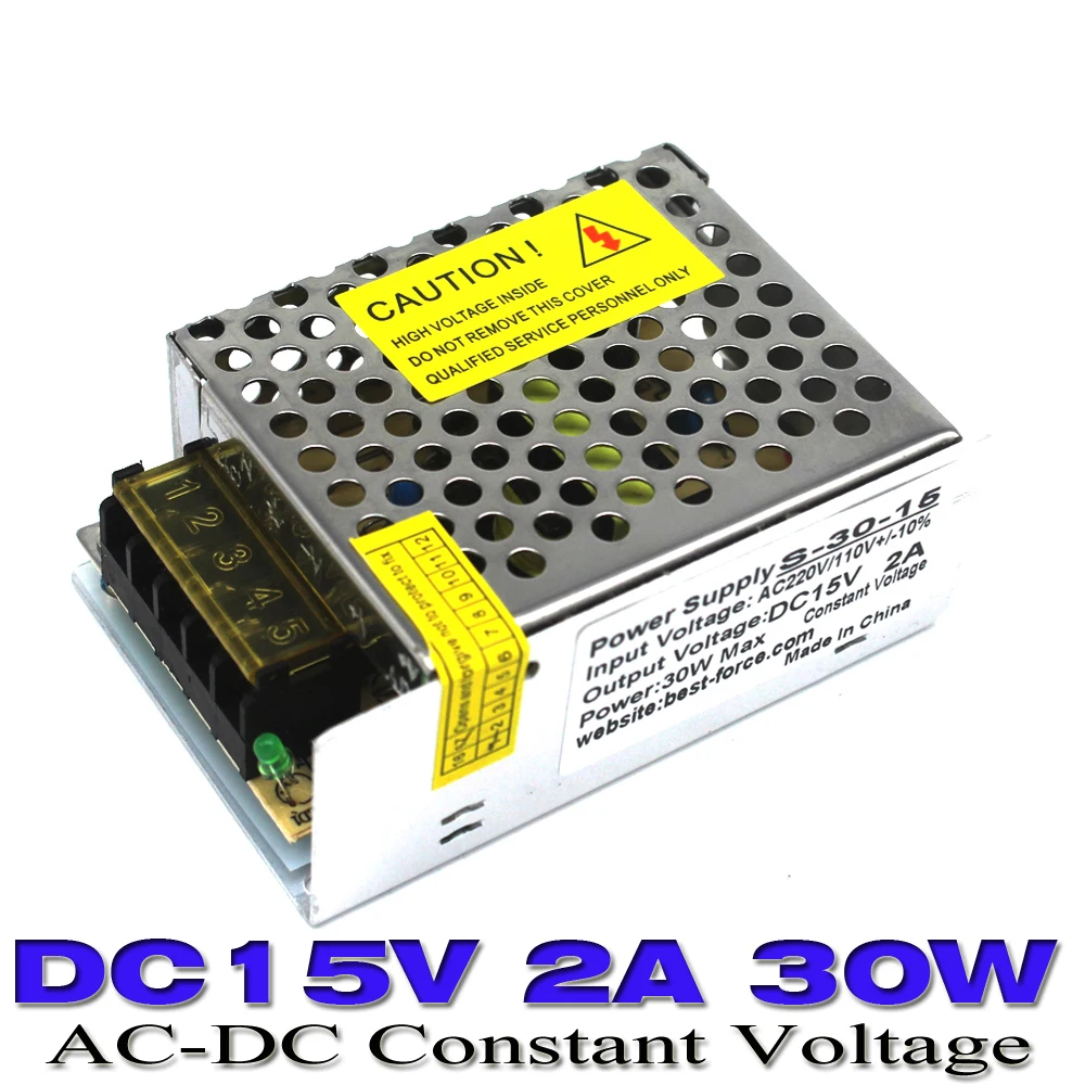 Details about   2A 30W DC 15V LED Power Supply Switch Driver Strip Bulb Light Transformer US XN 