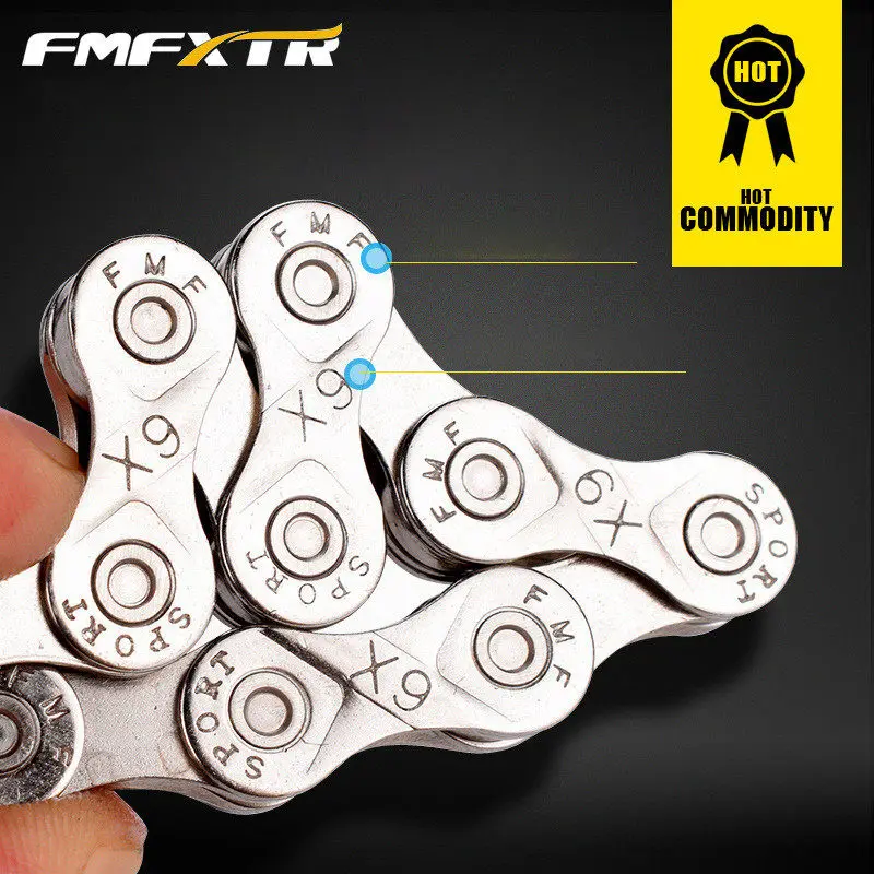 Flash Deal High Quality Bike Chain 8 9 Speed for MTB/Road Bike Magic Buckle 116L Full hollow Cheap bicycle chains Durable Reusable 1