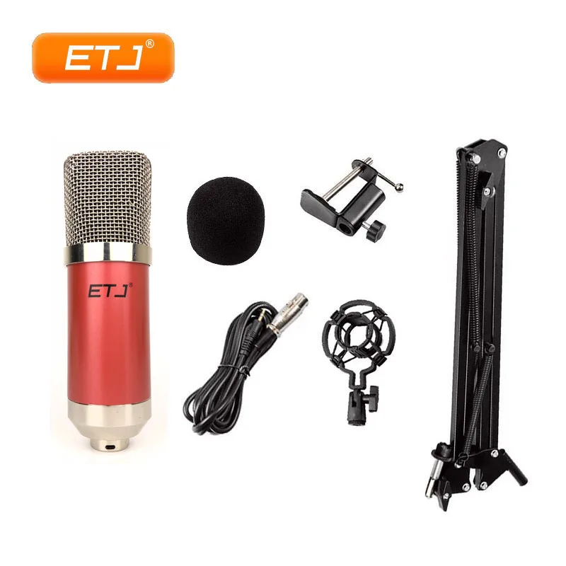

Condenser Microphone USB Microphone Studio Wired Computer Microphone Stand For Karaoke Recording PC BM700 Red