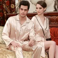 Г. пижамы Для мужчин сексуальный мужской Пижама летние тонкие костюм с длинными рукавами дамы Для мужчин S рукава рубашки