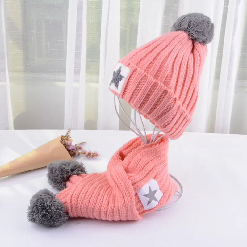  kids hat and scarf set for children winter set for children scarf hat set girls boys scarfs and gloves (8)