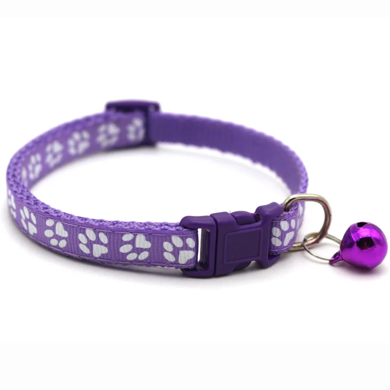 SUPREPET ошейник для собак и кошек регулируемые пряжки с колокольчиком ошейник для кошек товары для питомцев аксессуары для маленьких собак чихуахуа бульдоги - Цвет: Purple