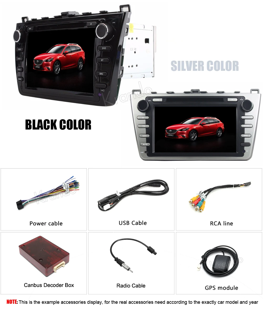 Discount Krando 8" Android 9.0 car audio radio gps dvd navigation multimedia system for Mazda 6 2008-2012 player WIFI 3G DAB+ 11