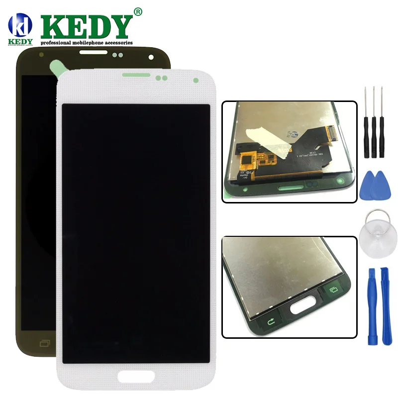 A+ Black/White For Samsung Galaxy S5 i9600 G900A G900F G900P G900T G900V LCD Display Digitizer Touch Screen Assembly Parts+Tools | Мобильные