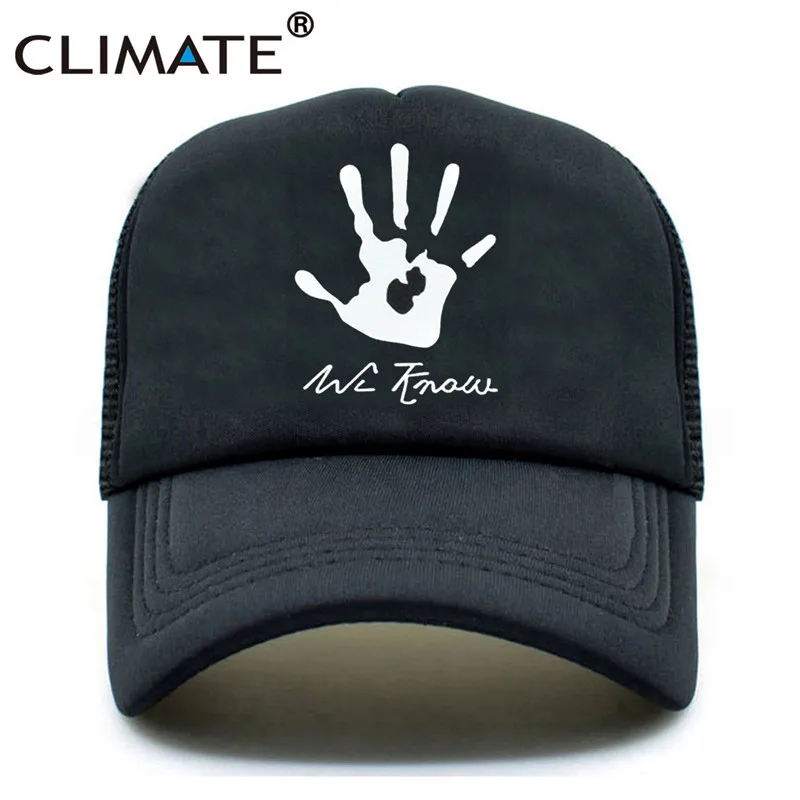 CLIMATE The Elder Skyrim Trucker cap brothy cap Brother Hood We Know Hand cool летняя бейсболка с сеткой Кепка-бейсболка для мужчин - Цвет: Full Black