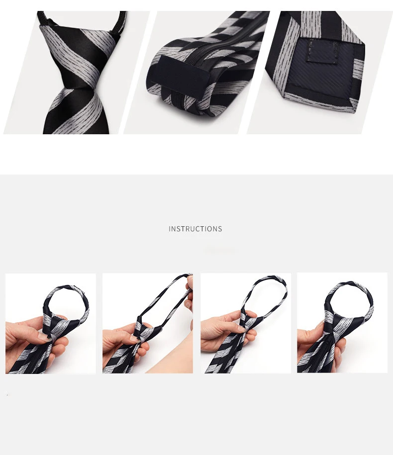Новое поступление галстук-молния мужской узкий галстук 6 см Модный повседневный Свадебный деловой рабочий вечерние галстук для мужчин с подарочной коробкой упаковка