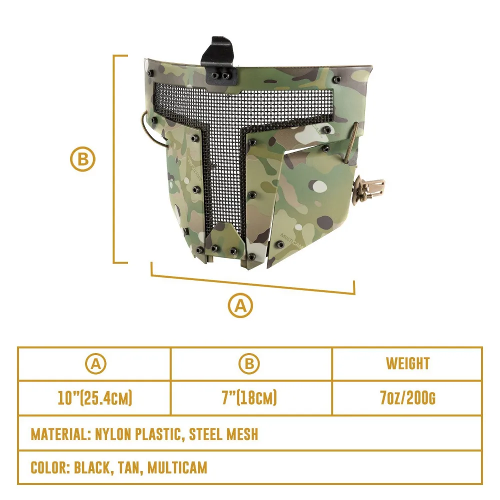Наружная Военная страйкбольная тактическая Сетчатая Маска, стальная маска для всего лица, маска для быстрого шлема, Пейнтбольная WARGAME CS