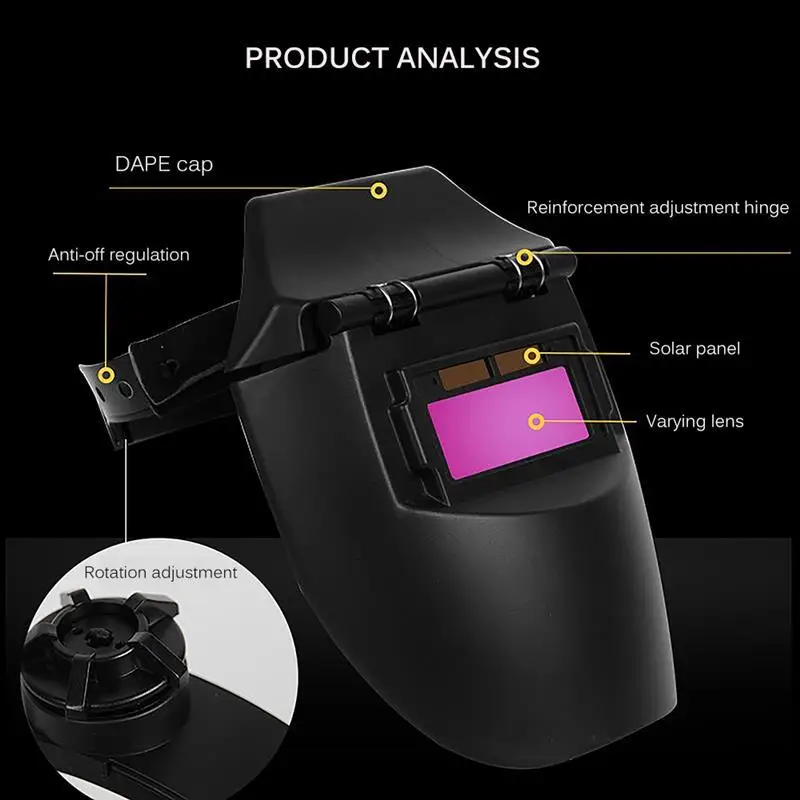 Солнечная Автоматическая Затемняющая фотоэлектрическая Сварка маска на голову-установленный аргон дуговая сварочная крышка сварочный защитный шлем