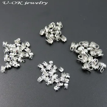 

1000pcs/pack Calottes End Crimps Beads Ball Chain Connector Clasp, Stainless Steel Connector, DIY Jewelry Findings