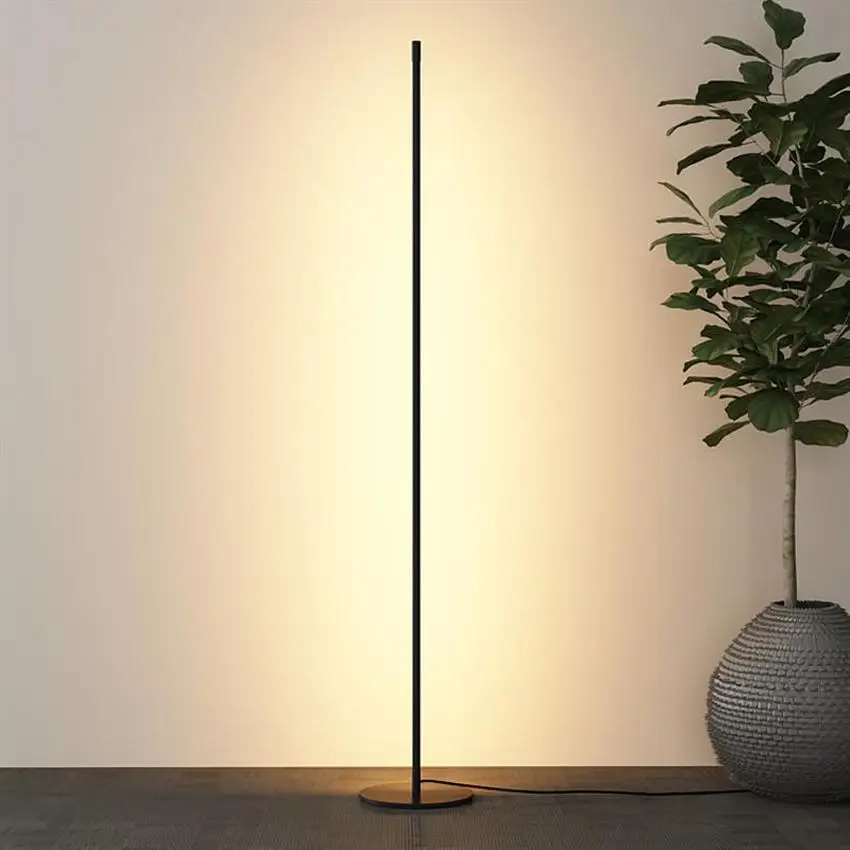 Простой скандинавский минималистичный светодиодный напольный светильник, креативные стоячие лампы для гостиной, светодиодный светильник из черного металла, стоячий светильник, Lampara