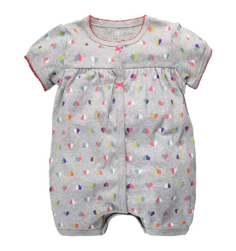 Летние детские комбинезоны с рисунками Одежда для новорожденных девочек одежда для маленьких мальчиков хлопковый комбинезон с короткими рукавами roupas bebes детские комбинезоны - Цвет: 064hx