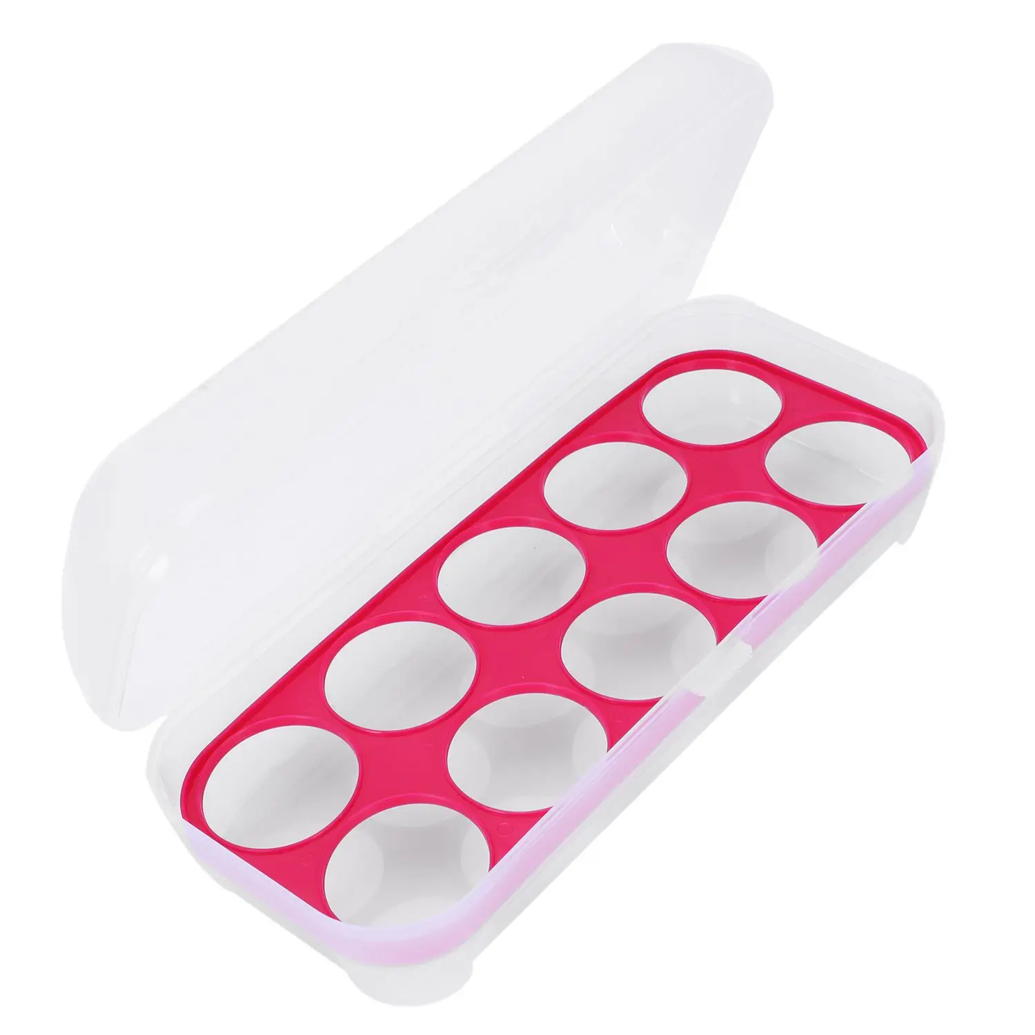 

Single Layer Refrigerator Food 10 Eggs Airtight Storage container plastic Box Popular Item, Rose red