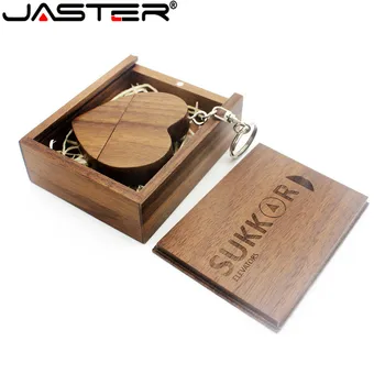 

JASTER Lovely Wooden Heart Usb 2.0 Flash Drive 32GB 4GB 8GB 16GB Merory Stick Pen Drive 64GB Wedding Gift Photography Custom