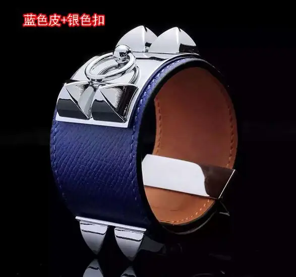 Новая Универсальная кожаная пряжка широкая версия модный Титановый стальной кожаный браслет с заклепками