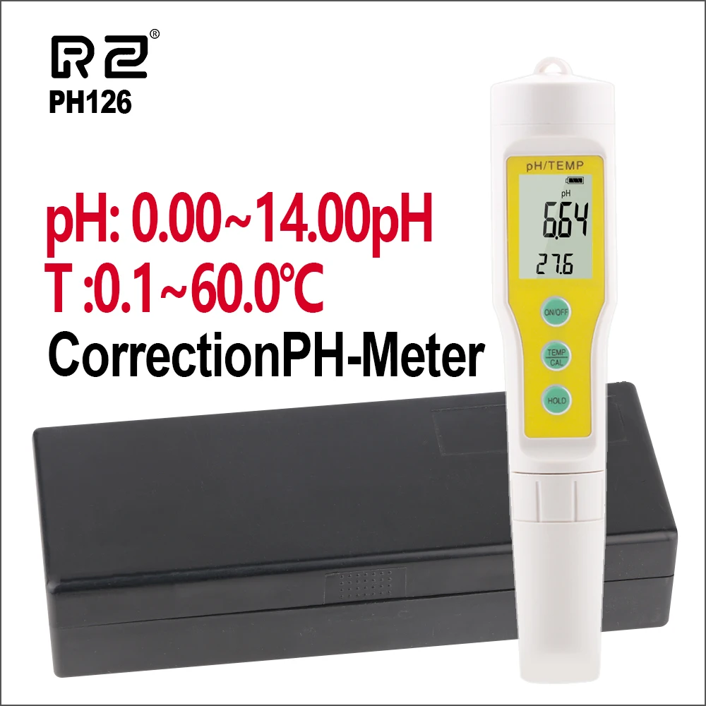 

PH-метр RZ, цифровой тестер с подсветкой, 0-14PH, 0-60c