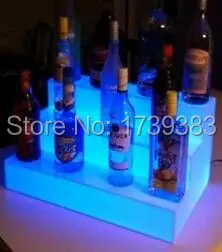 

Free Shipping Slong Light Colorful 3 Tiered LED Light Liquor Shelf Displays Remote control,Waterproof Lighted up bottle displays