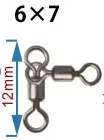 F2008 3 ходовой рыболовный поворотный 100 шт./лот прокатный треугольный шарнир роликовый шарнир Разъемный соединитель для рыбалки аксессуары - Цвет: 6X7