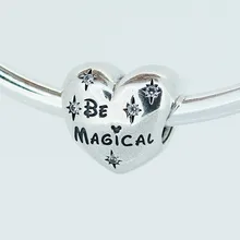 Бусины из стерлингового серебра 925 пробы Be Magical Heart Charms Подходит для европейских браслетов Подвески Серебро 925 оригинальные бусины ювелирных изделий berloques
