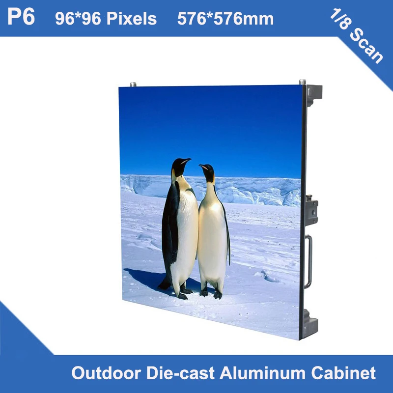 

TEEHO led display P6 Outdoor waterproof rental diecasting Cabinet slim 576mm*576mm 1/8scan led advertising sign billboard screen
